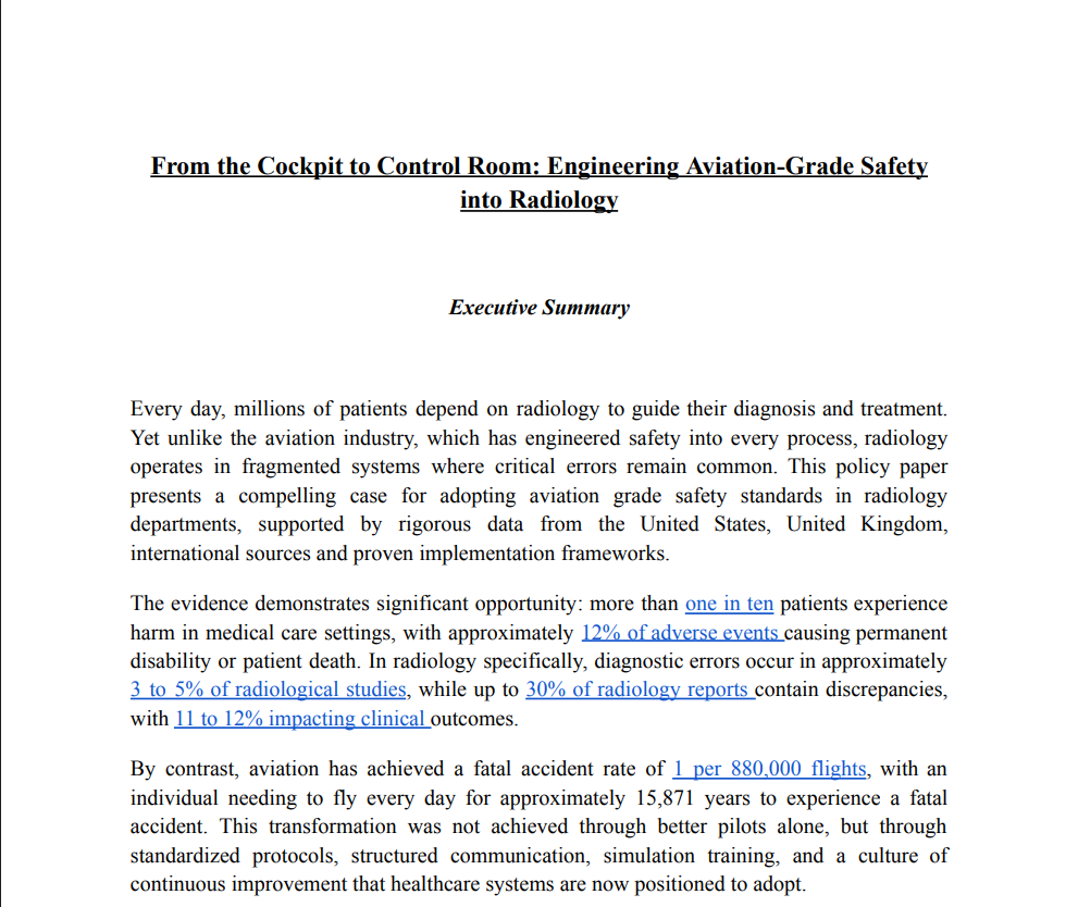 From the Cockpit to Control Room: Engineering Aviation-Grade Safety into Radiology